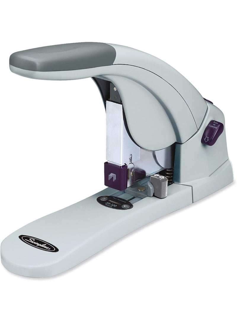 Swingline Heavy Duty Stapler, 120 Sheet Capacity, LightTouch, Jam Free, Reduced Effort, Anti-Microbial, Metal, Gray (90010) - Image 1