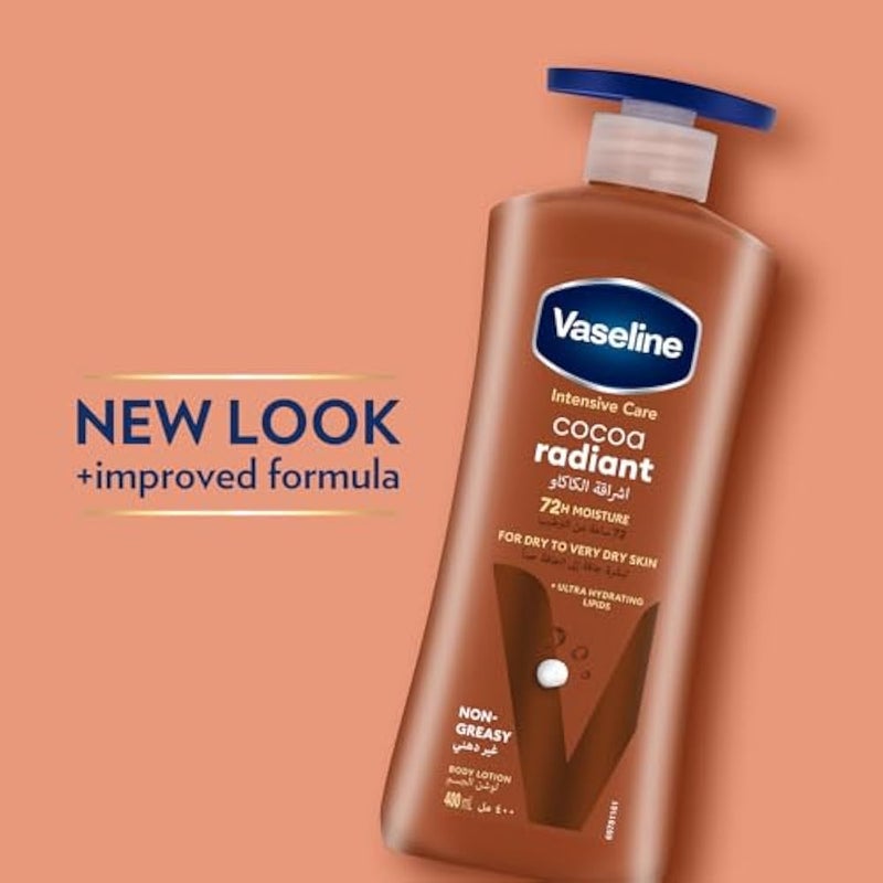 Vaseline® Lotion intensive care cocoa radiant made with 100% pure cocoa butter for a natural glow 400ML - Image 5