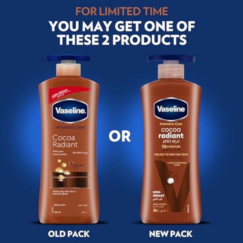 Vaseline® Lotion intensive care cocoa radiant made with 100% pure cocoa butter for a natural glow 400ML - Image 4