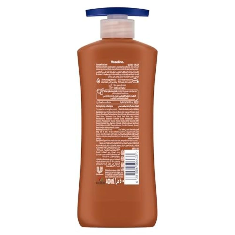 Vaseline® Lotion intensive care cocoa radiant made with 100% pure cocoa butter for a natural glow 400ML - Image 3