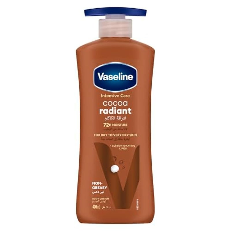 Vaseline® Lotion intensive care cocoa radiant made with 100% pure cocoa butter for a natural glow 400ML - Image 1