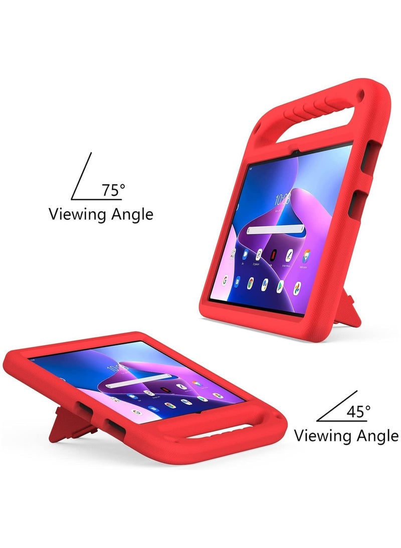 VKL Compatible with Lenovo Tab M10 3rd Gen 10.1 inch (TB-328FU/TB-328XU) 2022 Kids Tablet Case - EVA Lightweight Shockproof Dropproof Handle Kickstand Protective Cover (Red) - Image 3