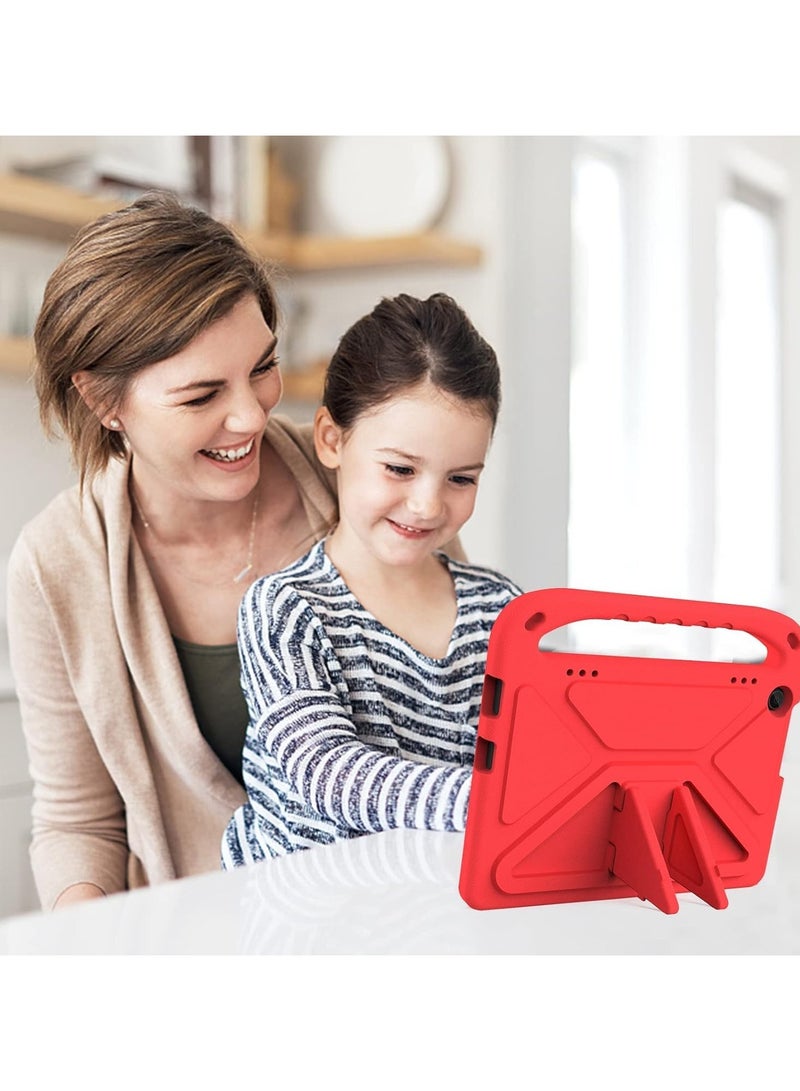 VKL Compatible with Lenovo Tab M10 3rd Gen 10.1 inch (TB-328FU/TB-328XU) 2022 Kids Tablet Case - EVA Lightweight Shockproof Dropproof Handle Kickstand Protective Cover (Red) - Image 5