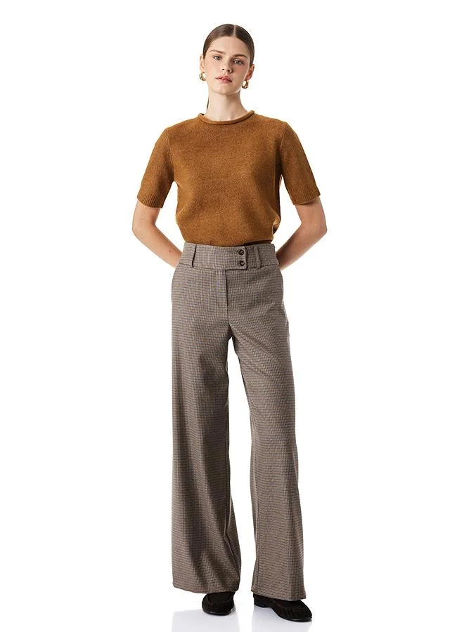 كوتون Plaid Tailored Pants