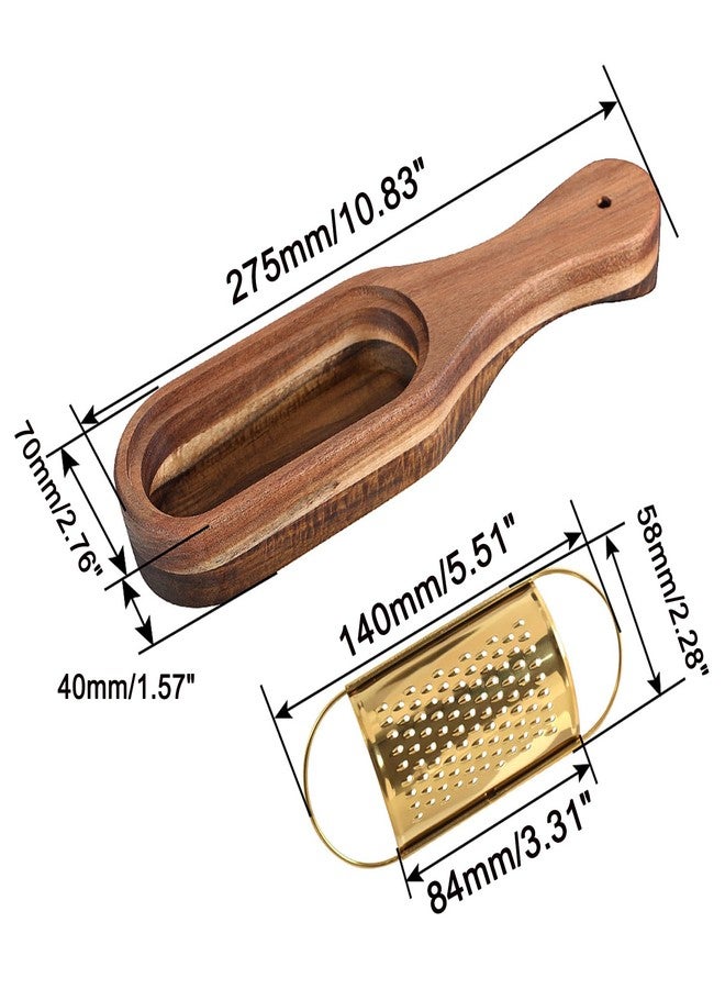 ROQILA Box Cheese Grater With Container Stainless Steel Parmesan Cheese Grater With Wood Handle Shredder Zester Grater Box Kitchen Handheld Cheese Spoon Grater-Gold Colour (With Handle) - Image 5