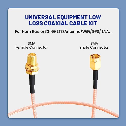 Anina 2-Pack 12 Inch SMA Male to SMA Female RF Coaxial Coax Cable RG316 Antenna Extension Cable Wire with 5pcs RF Coax Adapter Kit for 3G/4G/5G WiFi LTE Router Gateway Cellular Ham Radio Camera - Image 3