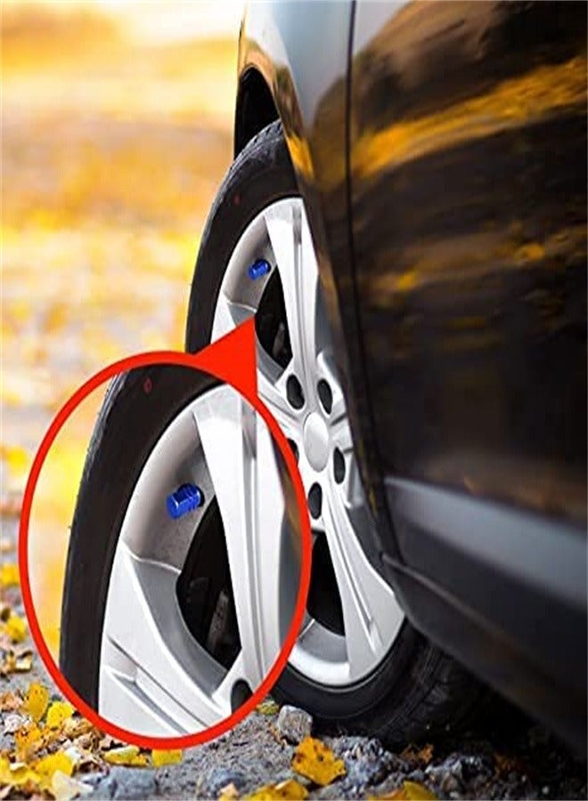 Goolsky أغطية صمامات عجلات الإطارات 4 قطع، غطاء إطارات مضاد للغبار، شكل سداسي أزرق - Image 3