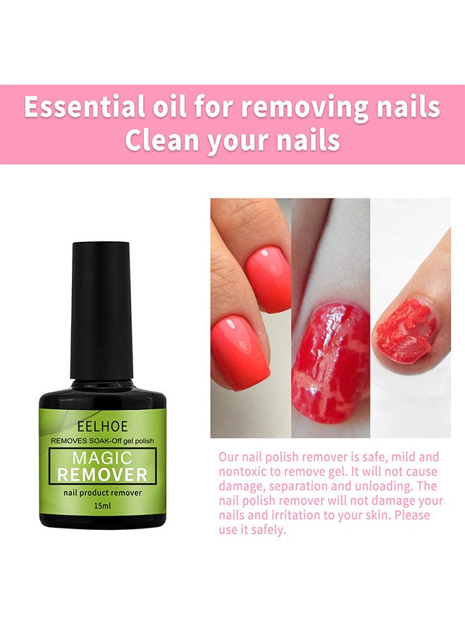 EELHOE Nail Polish Remover - Gel Polish is Easy to Use and Works Fast, Gel Nail Remover Kit for 3-5 Minute Nails, Gel Nail Polish Remover Quickly Removes Gel Nail Polish with Nail Cuticle Oil to Promote Nail - Image 3