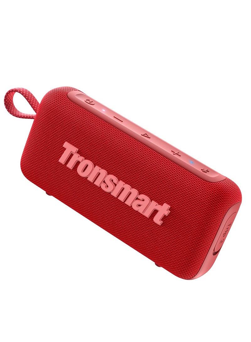 ترونسمارت مكبر صوت ترونسمارت تريب 2 المحمول بتقنية البلوتوث، صوت قوي 10 وات مع جهير عميق، مقاوم للماء بتصنيف IPX7، وقت تشغيل يصل إلى 20 ساعة، بلوتوث 5.3، شحن من النوع C - مثالي للاستخدام في الهواء الطلق والسفر والشاطئ (أحمر) - Image 1