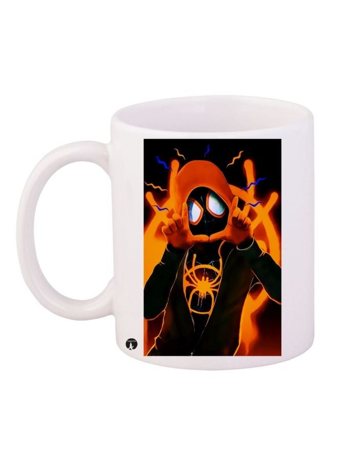 RYN Spiderman Printed Coffee Mug White/Black/Orange 11ounce