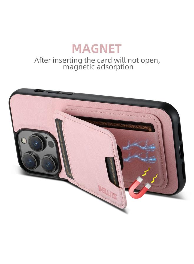 Suteni Case For iPhone 16 Pro Max H02 Litchi Leather Card Wallet Stand Back Phone Case - Image 4