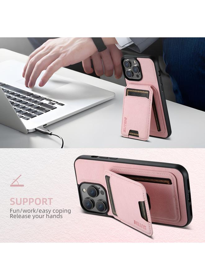 Suteni Case For iPhone 16 Pro Max H02 Litchi Leather Card Wallet Stand Back Phone Case - Image 3