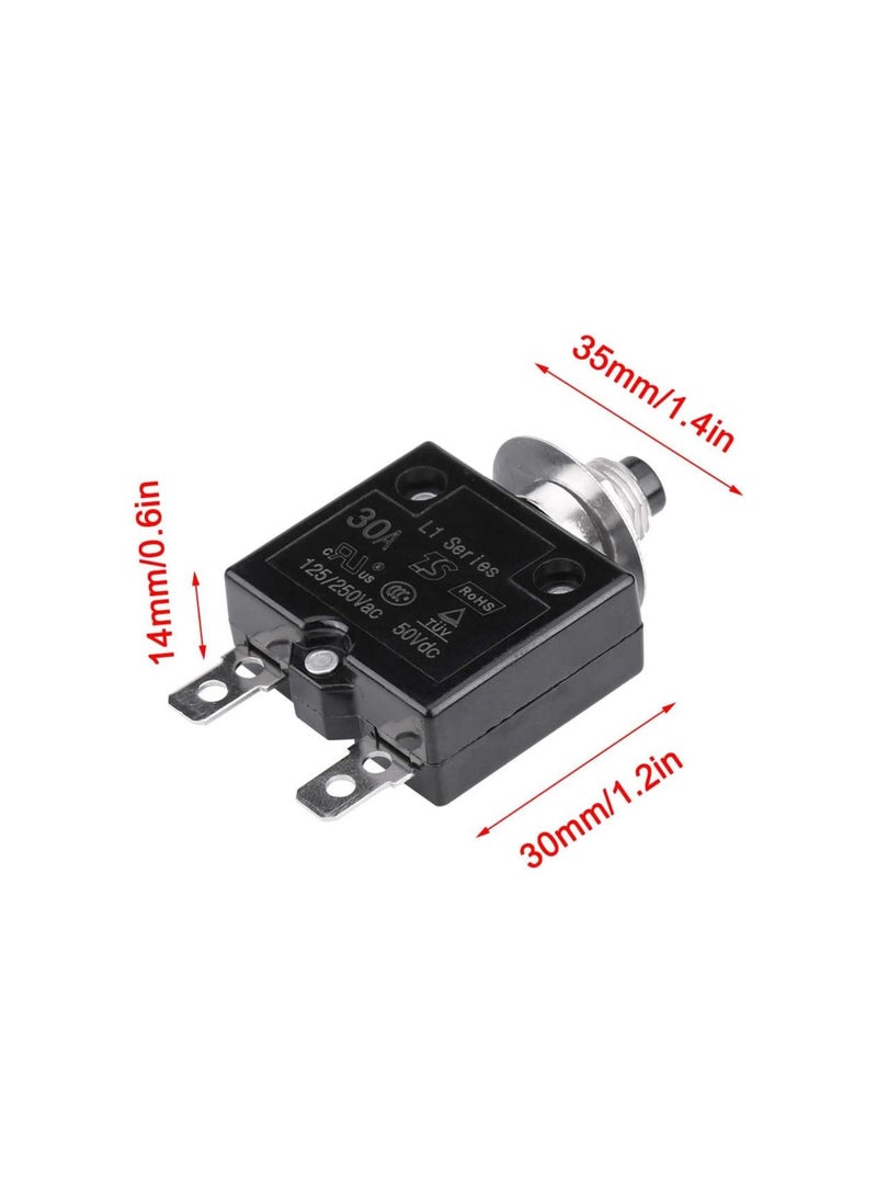 Generic - Circuit Breaker, Manual Reset Thermal Circuit Breakers Push Button Current Overload Protector (15A)(30A) - Image 1