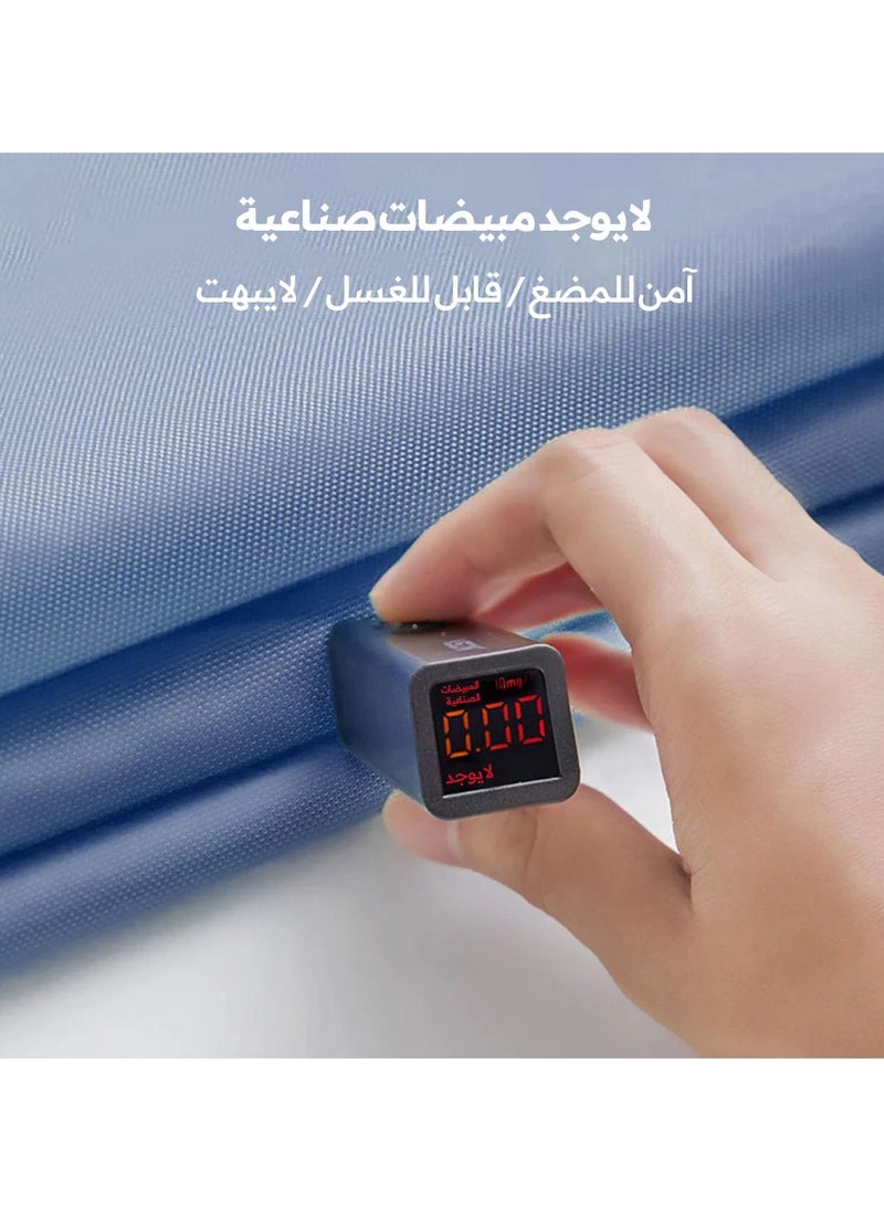 بيرفين سياج حوض لعب للأطفال 150 × 180 سم، سياج حوض لعب آمنة كبيرة للأطفال الرضع والأطفال الصغار، سياج حوض لعب محمولة مضادة للسقوط مع شبكة قابلة للتنفس، تتضمن 60 كرة بحرية وحلقتين سحب وحقيبة تخزين (أزرق)  - Image 5