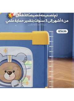 بيرفين سياج حوض لعب للأطفال 150 × 180 سم، سياج حوض لعب آمنة كبيرة للأطفال الرضع والأطفال الصغار، سياج حوض لعب محمولة مضادة للسقوط مع شبكة قابلة للتنفس، تتضمن 60 كرة بحرية وحلقتين سحب وحقيبة تخزين (أزرق)  - Image 2