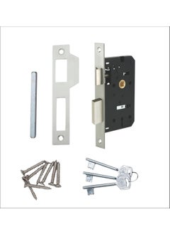 Harrison Harrison Steel Mortise Door Lock Handle Set 8 Inch KY 86608 6Lever 65mm Lock Mechanism Suitable for Left Right Handed Living Room Door Home Door Heavy Duty Lockset Satin Chrome Finish  - Image 4