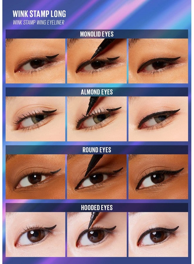 KAJA Wink Stamp Wing Eyeliner Pen & Stamp Long | With Avocado Extract, Doubleended, Black Liquid Liner, Smudgeproof, Waterproof, Eye Irritation Tested - Image 3