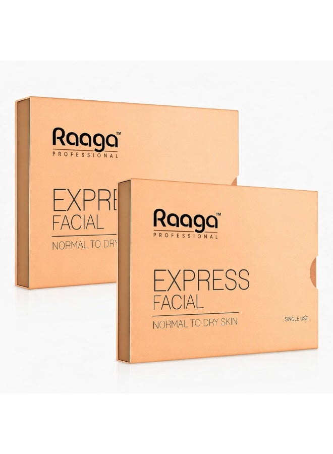 Raaga Professional Express Facial Kit  | Normal to Dry | 35gm*2 - Image 1