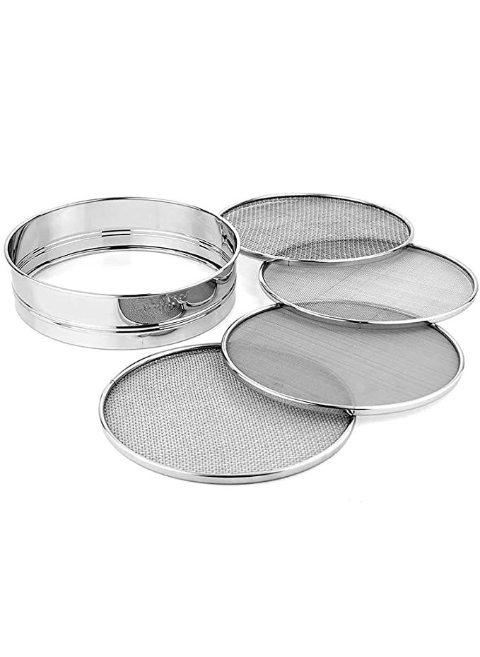 Konquer TimeS Konquer TimeS 4 in 1 Stainless Steel Interchangeable Sieve Flour Chalni Spices Food Strainers Atta Chalni Jaali Channi Atta Maida Strainer  - Image 1