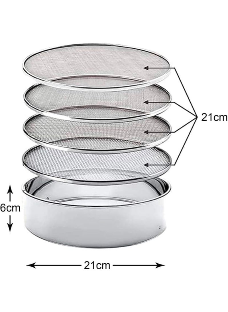 Konquer TimeS Konquer TimeS 4 in 1 Stainless Steel Interchangeable Sieve Flour Chalni Spices Food Strainers Atta Chalni Jaali Channi Atta Maida Strainer  - Image 3