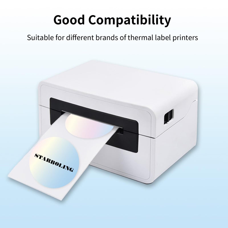 starboling Thermal Labels,2 Inch Colored Round Thermal Printer Stickers,Self-Adhesive Round Direct Thermal Labels,Thermal Stickers for DIY Logo Design,Name Tag (500/Roll) - Image 4