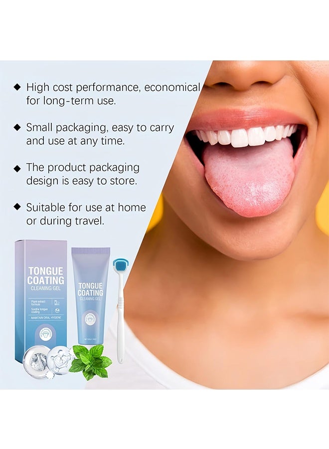 ORALHOE Tongue Cleaner Gel with Tongue Brush,Fresh Mint Tongue Cleaner Gel Kit,Oral Hygiene Tool for Fresh Breath,Bad Breath Removal & Oral Care,Tongue Cleaners & Scrapers for Adults,Maintain Mouth Health - Image 3