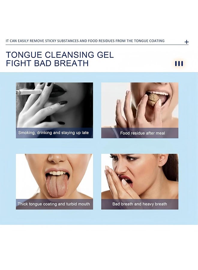 ORALHOE Tongue Cleaner Gel with Tongue Brush,Fresh Mint Tongue Cleaner Gel Kit,Oral Hygiene Tool for Fresh Breath,Bad Breath Removal & Oral Care,Tongue Cleaners & Scrapers for Adults,Maintain Mouth Health - Image 4