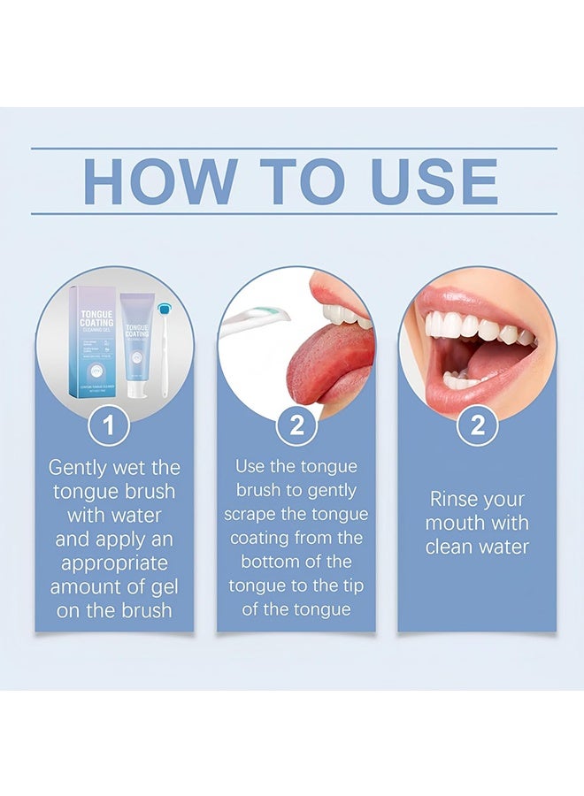 ORALHOE Tongue Cleaner Gel with Tongue Brush,Fresh Mint Tongue Cleaner Gel Kit,Oral Hygiene Tool for Fresh Breath,Bad Breath Removal & Oral Care,Tongue Cleaners & Scrapers for Adults,Maintain Mouth Health - Image 5