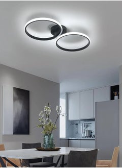Comely LED Ceiling Light, Modern Ceiling Lamp, Double Ring LED Ceiling Light, Black Acrylic Ceiling Lamp  - Image 3