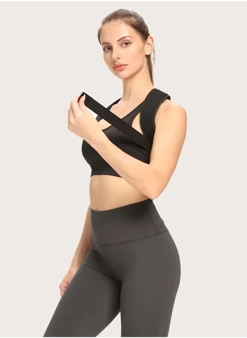 Rock Pow - Back Support Brace and Posture Correction Belt, Relieves Pain Stress and Fatigue with Neck Shoulder Clavicle and Spine Alignment, Reshape Your Body With This Back Straightener and Be Attractive, Fit - Image 1