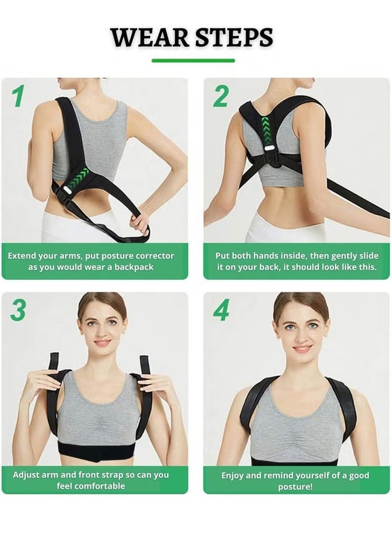 Rock Pow - Back Support Brace and Posture Correction Belt, Relieves Pain Stress and Fatigue with Neck Shoulder Clavicle and Spine Alignment, Reshape Your Body With This Back Straightener and Be Attractive, Fit - Image 1