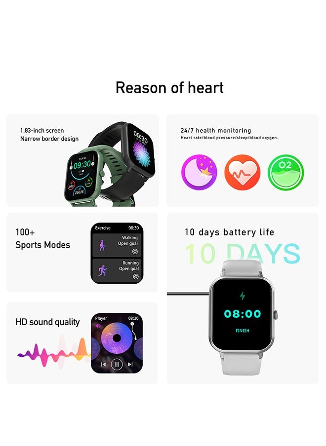 Awei - H25 smartwatch, Bluetooth calling, IP67 waterproof, 7-day battery life, magnetic charging, remote photography, black - Image 1
