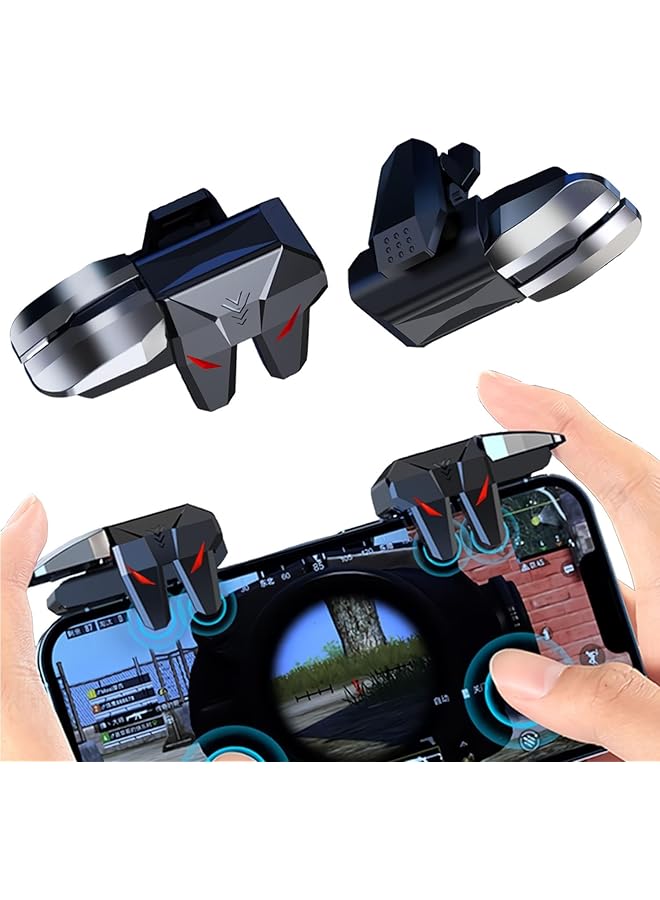 X spring Mobile Trigger 1 Pair Mobile Game Controller Cell Phone Gaming Joystick 4 Fingers Operation Triggers For Gaming With Sensitive Shoot And Aimmobile Phone Controller For Iphone And Android - Image 1