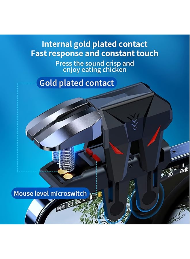 X spring Mobile Trigger 1 Pair Mobile Game Controller Cell Phone Gaming Joystick 4 Fingers Operation Triggers For Gaming With Sensitive Shoot And Aimmobile Phone Controller For Iphone And Android - Image 3