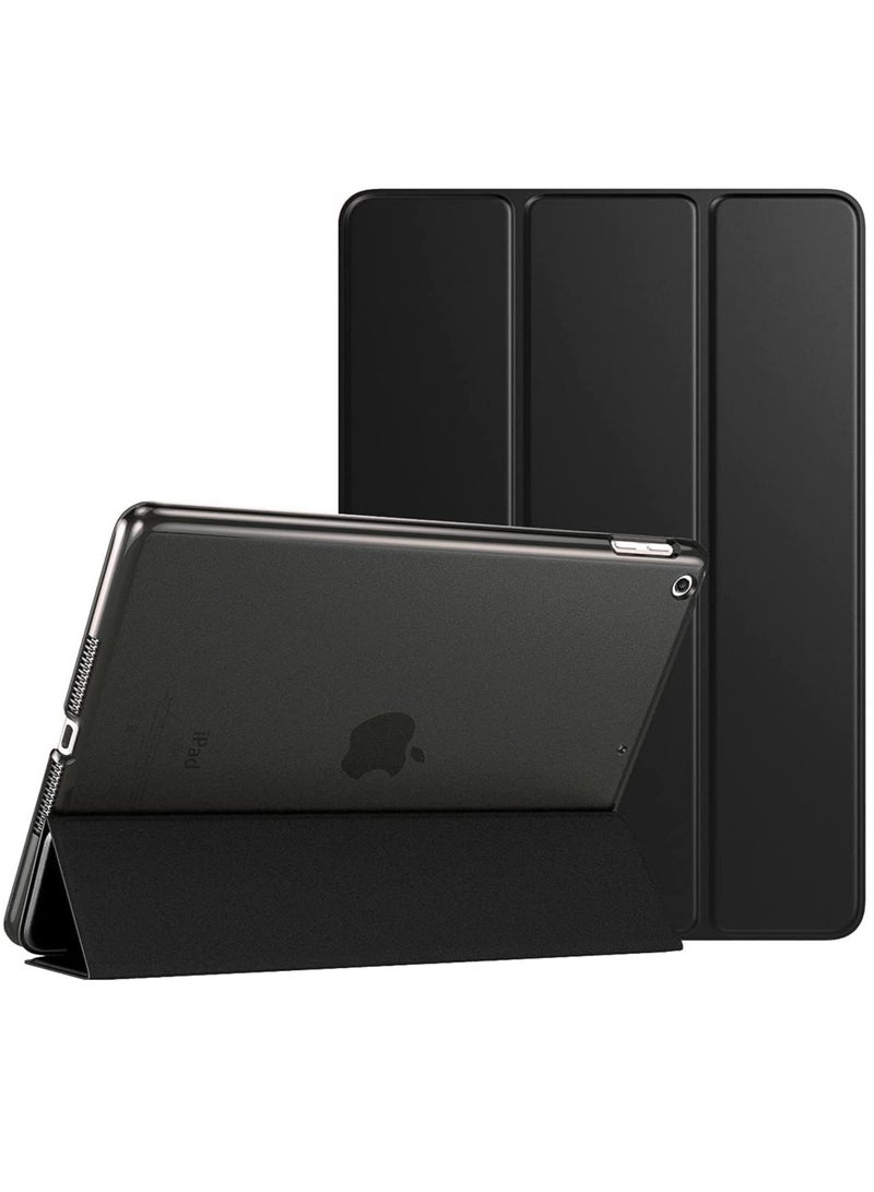 iPad 10.2 Case - Slim Translucent Hard PC Protective Smart Cover with Stand for iPad 9th/8th/7th Generation (Black)