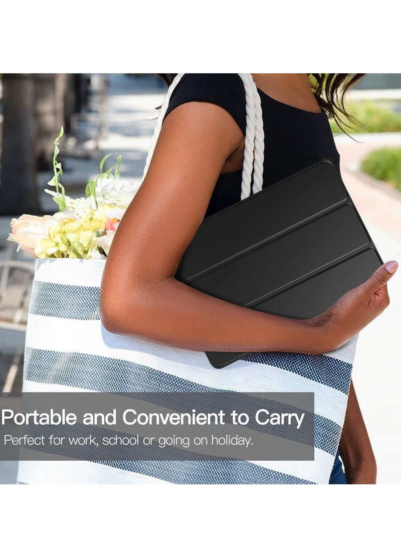 iPad 10.2 Case - Slim Translucent Hard PC Protective Smart Cover with Stand for iPad 9th/8th/7th Generation (Black)