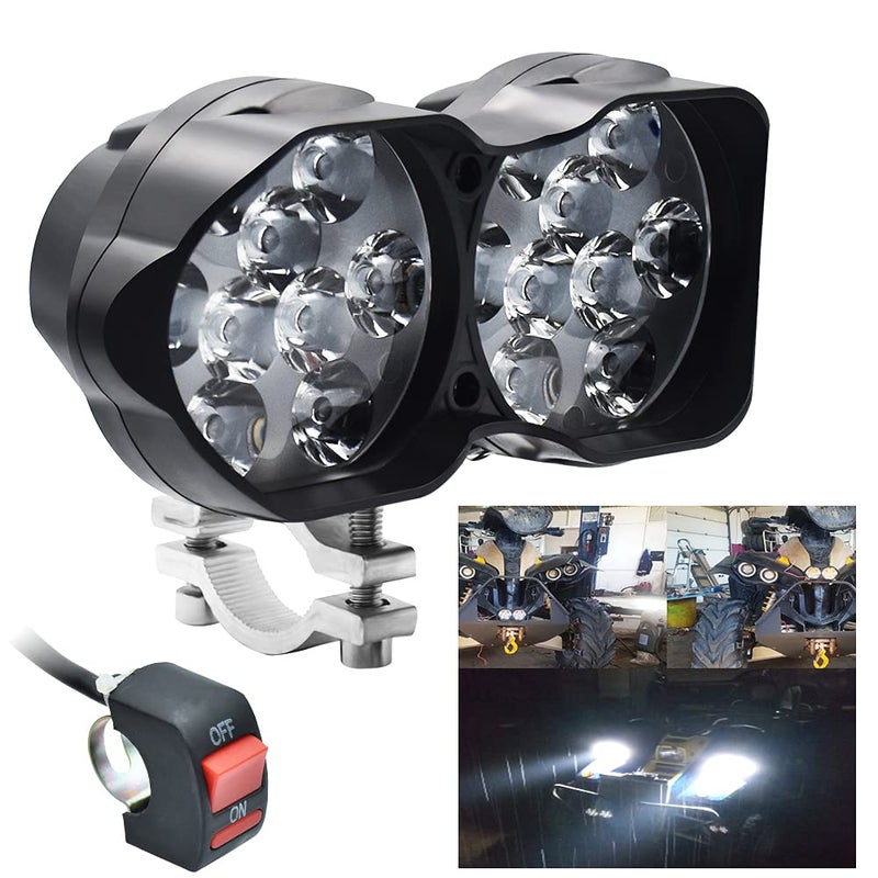 أضواء قيادة الدراجات النارية DC985V 3000LM فائقة السطوع 18 شريحة SMD مصابيح LED كشافات مقاومة للماء للسيارات ATV دراجة ياماها UTV شاحنة قارب 1 حزمة 20W 18 LEDs