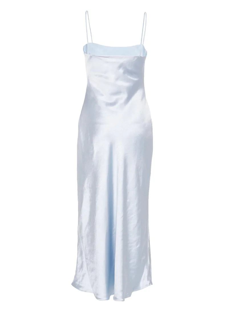 ترو ديكادينس Delphine Icy Blue Midi Satin Slip Dress