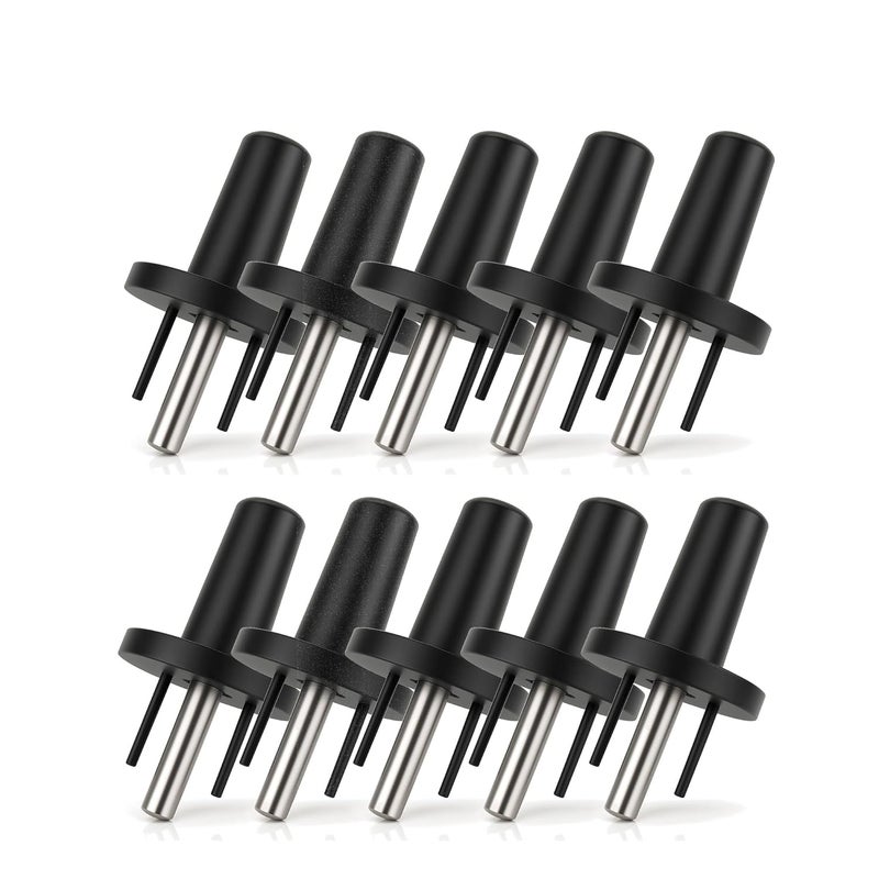 StaticTek Banana Jack Ground Plug Adapter - 10 Pack – Anti-Static ESD Grounding for 3-Prong Outlet, Universal Banana Jack Earth Connector for Wrist Straps, Benches & Mats, USA Plug, Black, 10 Adapters - Image 1