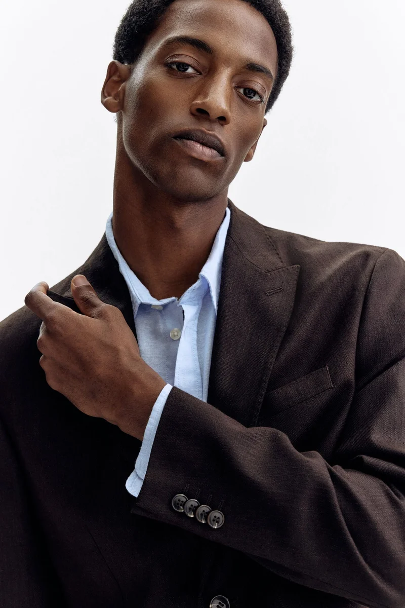 H&M  Regular Fit Linen-blend jacket for Men | Best Price UAE