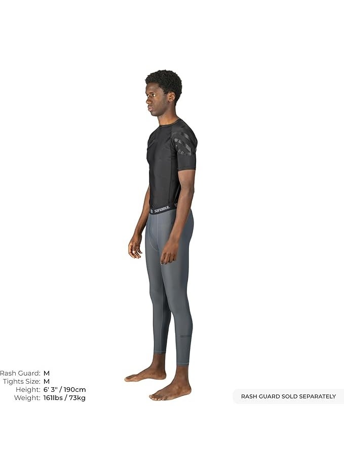 Sanabul  Essential Mens Compression Pants Workout Jiu Jitsu Leggings | Athletic Tights For Men | Running Tights, Sports Gym Leggings | Men'S Sports Compression Pants & Tights | Medium, Steel Gray  - Image 4
