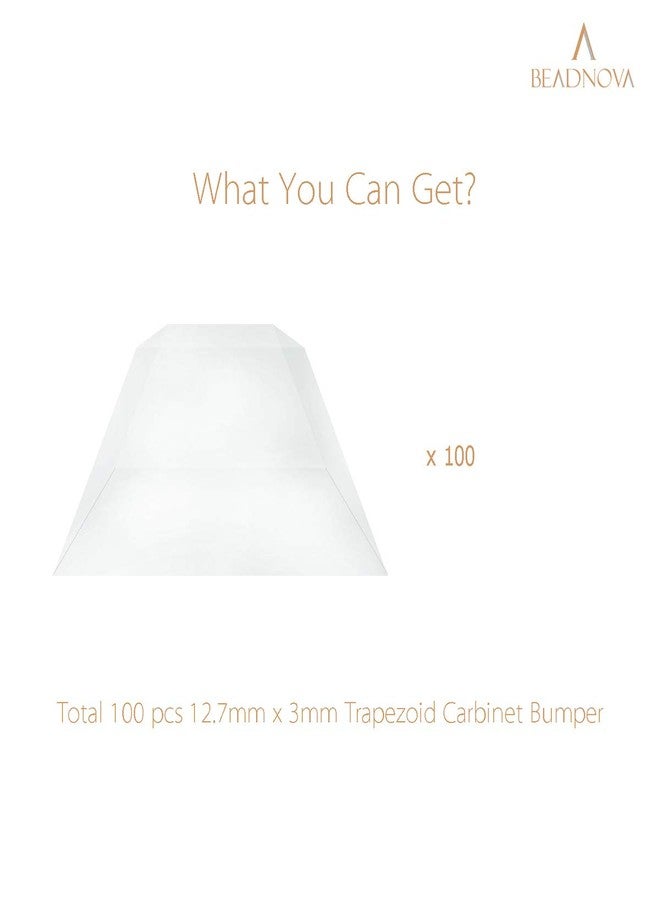 BEADNOVA Door Bumper 100Pcs Clear Cabinet Door Cushion Clear Coaster Pads Self Adhesive Furniture Bumpers for Kitchen Cabinets (Square, 13x3mm) - Image 3