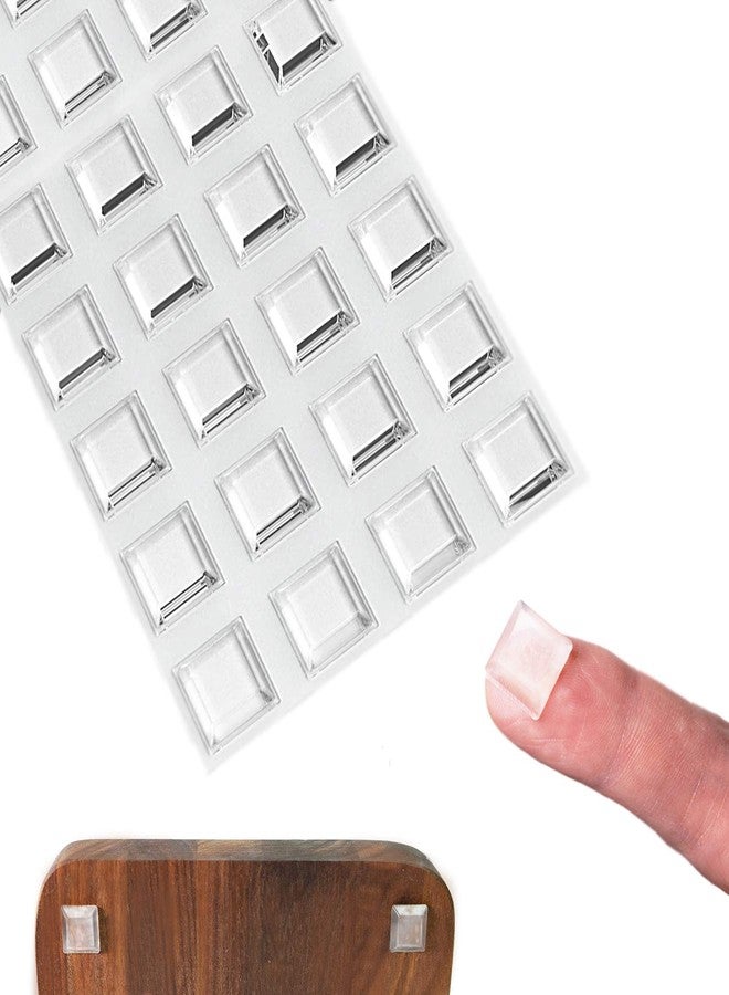 BEADNOVA Door Bumper 100Pcs Clear Cabinet Door Cushion Clear Coaster Pads Self Adhesive Furniture Bumpers for Kitchen Cabinets (Square, 13x3mm) - Image 1