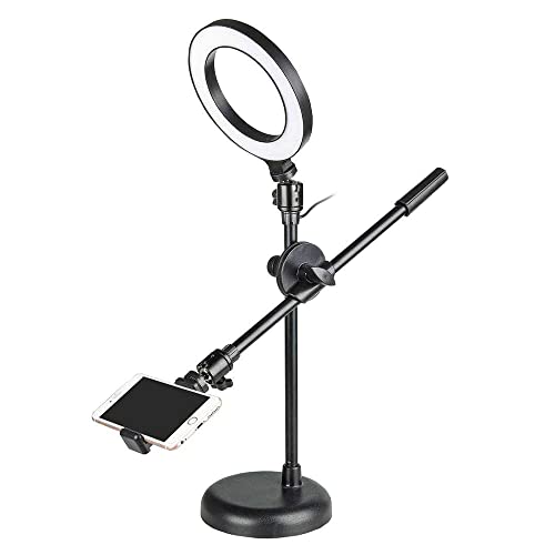 Techzere Overhead Shooting Tripod with 16 Cm USB LED Ring Light & Mobile Holder - Image 1