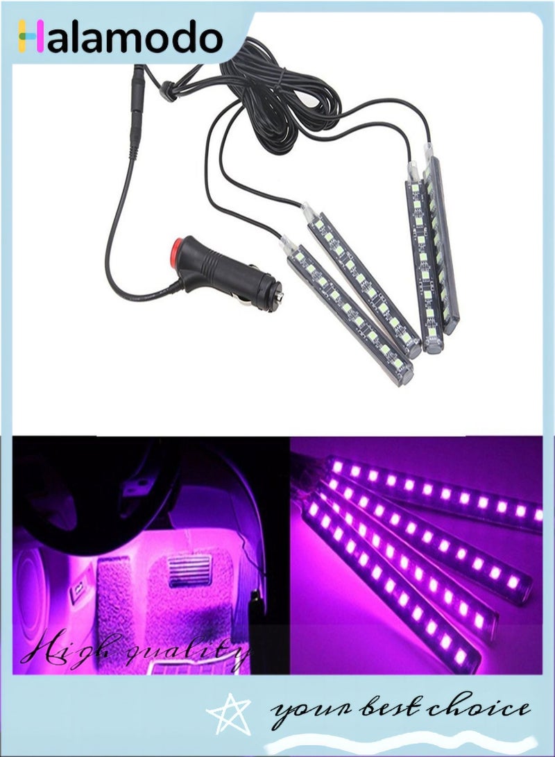 8 LED Multi-Color Car Interior Light, Atmosphere Neon RGB Color Lights Kit, with Sounds Activated Wireless IR Remote Control - Image 1