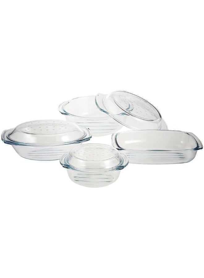 ترميسيل طقم أواني طهي زجاجية حرارية مكون من 7 قطع 1 7 لتر 2 4 لتر 2 9 طبق فرن مستطيل - Image 2