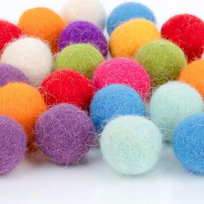 Rainflow Felt Balls for Crafts Wool Mini 15cm Colorful Wool Felt Ball Garland Set Handmade Small Felt Balls for Christmas Decor Wreaths Sewing DIY Projects - Image 3