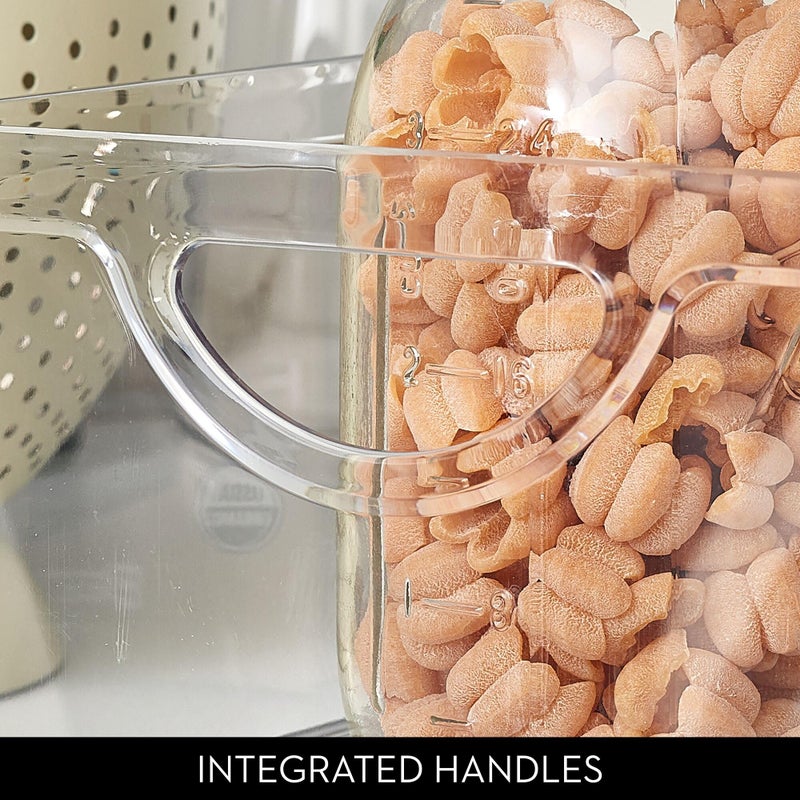 InterDesign حاوية تخزين خزانة ومخزن بلاستيكية مع مقابض مدمجة - 16 × 8 × 5 حاوية شفافة - Image 4