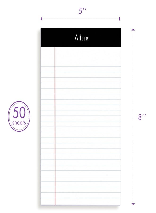 Alitte دفاتر أليتي القانونية 5x8، عبوة من 12 دفترًا - دفتر كتابة مثقب بخطوط ضيقة - ورق سميك فاخر، لا يتسرب الحبر - دفاتر قانونية فارغة للمنزل والمكتب والمدرسة والأعمال - 50 ورقة لكل دفتر - Image 3