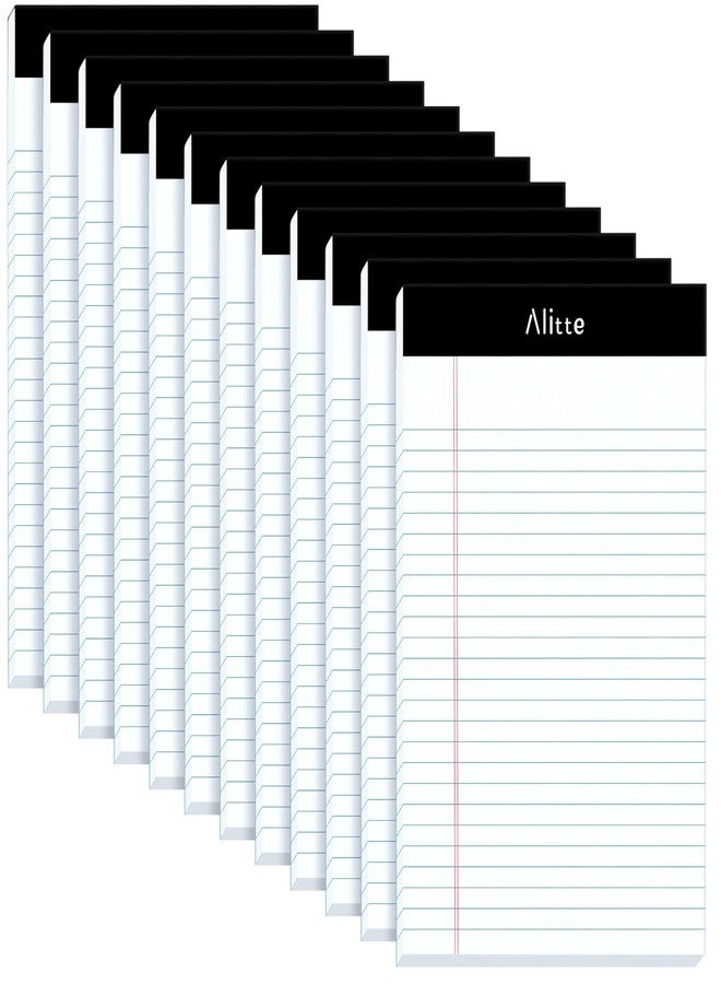 Alitte دفاتر أليتي القانونية 5x8، عبوة من 12 دفترًا - دفتر كتابة مثقب بخطوط ضيقة - ورق سميك فاخر، لا يتسرب الحبر - دفاتر قانونية فارغة للمنزل والمكتب والمدرسة والأعمال - 50 ورقة لكل دفتر - Image 1